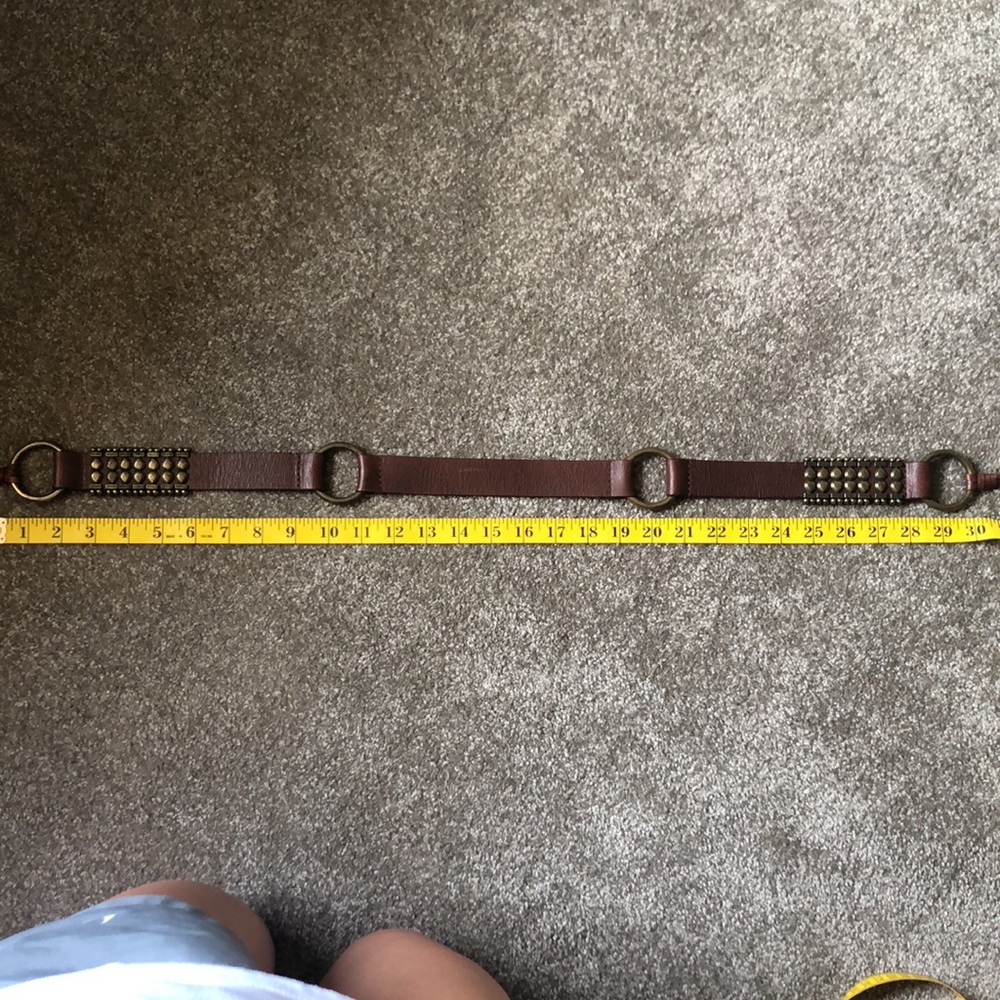 Brown Studded Fringe Women's Belt - Picture 7 of 8